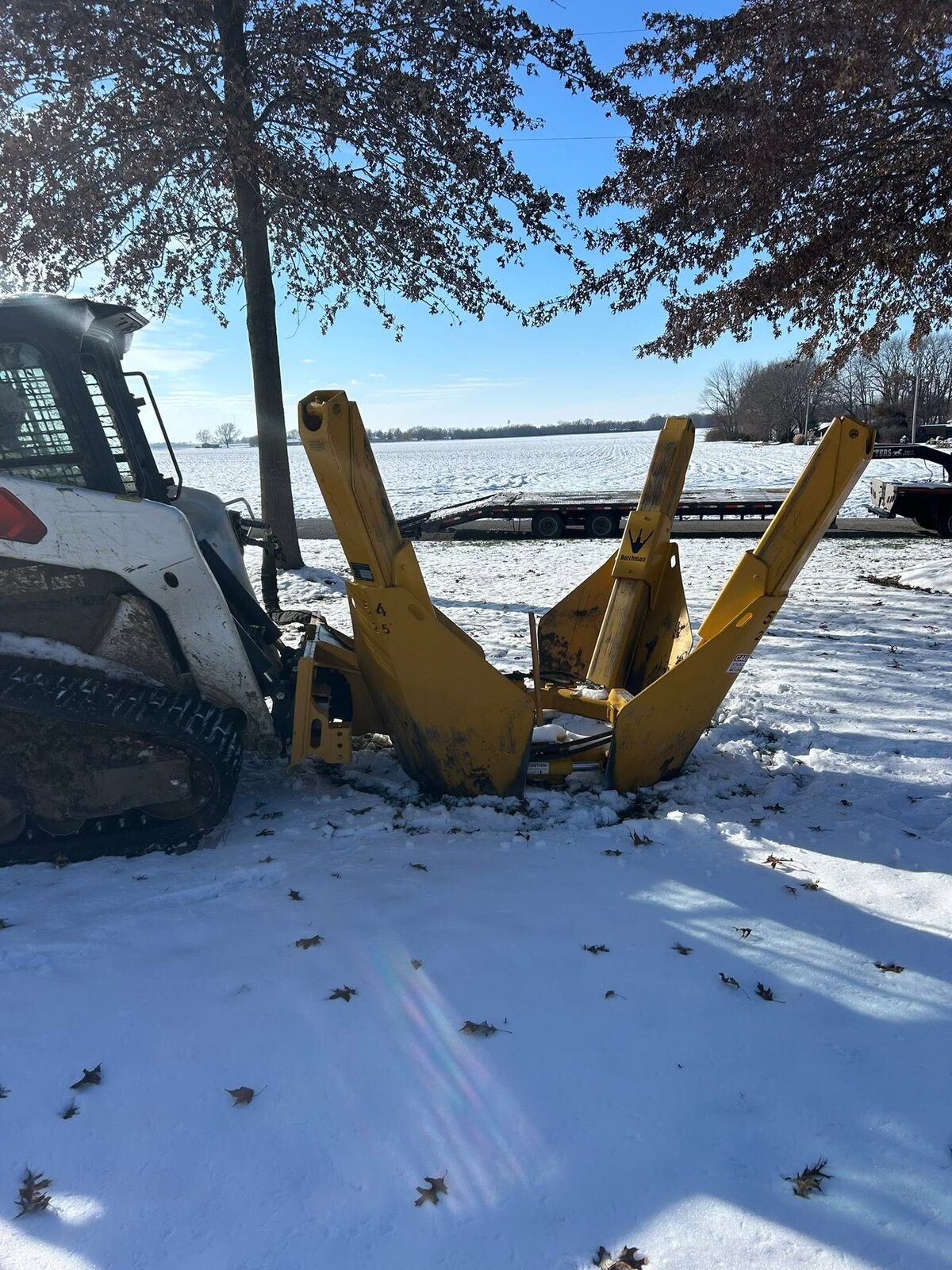 Tree planting and transplanting equipment on site